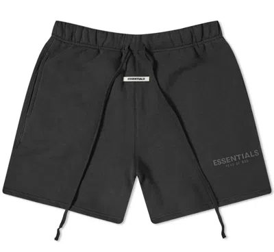 Pre-owned Fear Of God Essentials Fleece Shorts In Dark Slate/stretch Limo/black