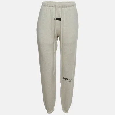 Pre-owned Fear Of God Essentials Grey Fleece Knit Sweatpants Xxs In Gray