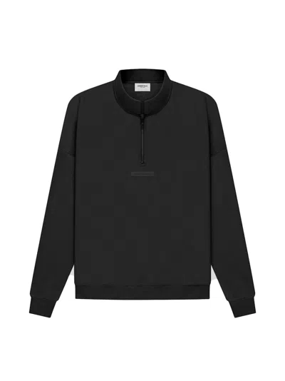 Pre-owned Fear Of God Essentials Half Zip Sweater In Black/stretch Limo
