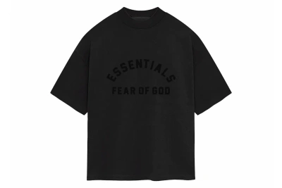 Pre-owned Fear Of God Essentials Heavy Jersey Crewneck Tee Jet Black
