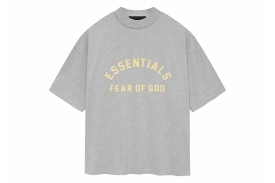 Pre-owned Fear Of God Essentials Heavy Jersey Crewneck Tee Light Heather Grey