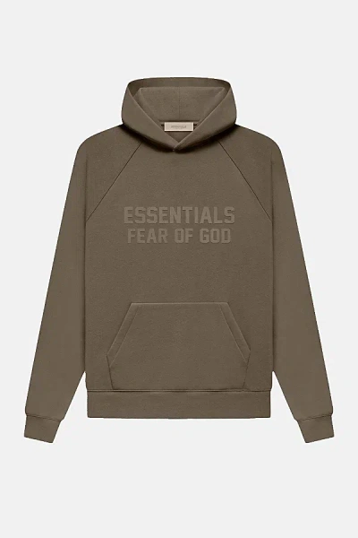Fear Of God Essentials Hoodie In Brown, Men's At Urban Outfitters