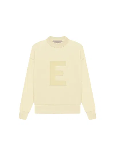 Pre-owned Fear Of God Essentials Kid's Essentials Crewneck Sweatshirt In Canary