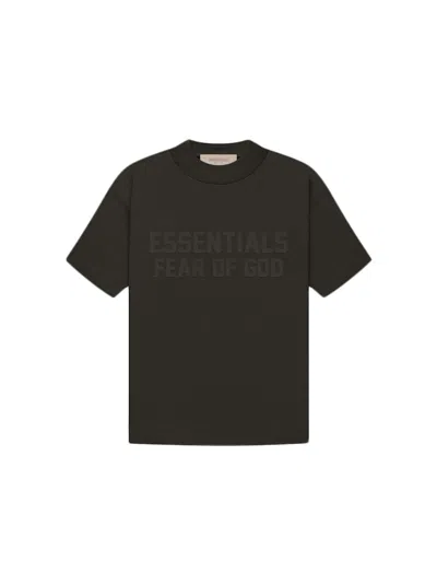 Pre-owned Fear Of God Essentials Kid's T-shirt In Off Black