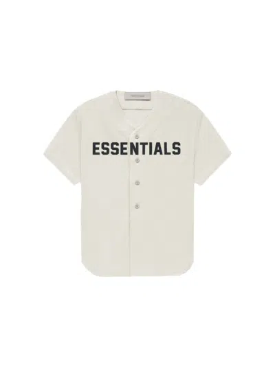 Pre-owned Fear Of God Essentials Kids Baseball Jersey In Wheat