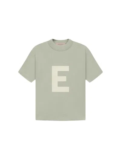 Pre-owned Fear Of God Essentials Kids Big E Pocket T-shirt In Seafoam