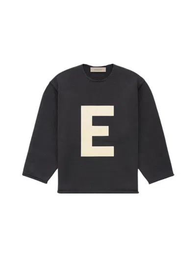 Pre-owned Fear Of God Essentials Kids Big E Sweater In Iron