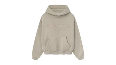 Pre-owned Fear Of God Essentials Kids Classic Fleece Hoodie In Timber In Brown
