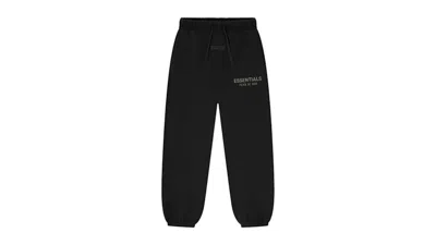 Pre-owned Fear Of God Essentials Kids Classic Fleece Sweatpant (fw25) In Jet Black