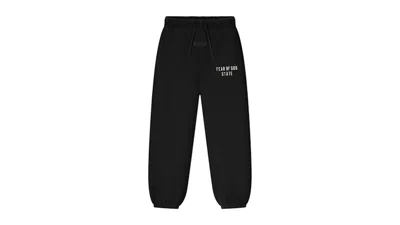 Pre-owned Fear Of God Essentials Kids Classic Fleece Sweatpant In Jet Black