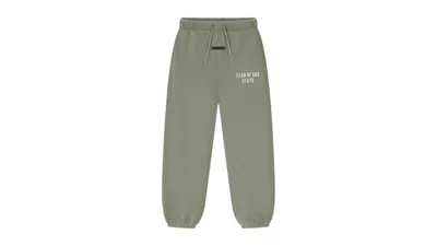 Pre-owned Fear Of God Essentials Kids Classic Fleece Sweatpant In Moss In Green