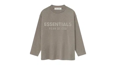 Pre-owned Fear Of God Essentials Kids Classic Long Sleeve Tee Shirt In Homestead Heather In Purple