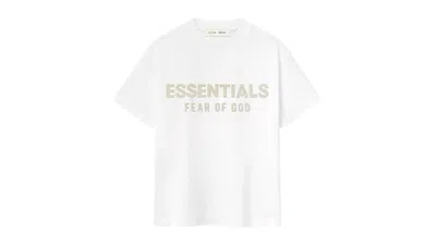 Pre-owned Fear Of God Essentials Kids Classic Tee Shirt In Cloud White