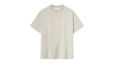 Pre-owned Fear Of God Essentials Kids Classic Tee Shirt In Heather Stone In Gray