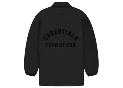 Pre-owned Fear Of God Essentials Kids Coaches Jacket In Black