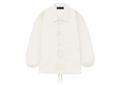 Pre-owned Fear Of God Essentials Kids Coaches Jacket In Cloud Dancer
