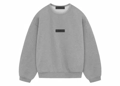 Pre-owned Fear Of God Essentials Kids Crewneck Sweatshirt In Dark Heather Oatmeal