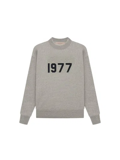 Pre-owned Fear Of God Essentials Kids Crewneck Sweatshirt In Dark Oatmeal
