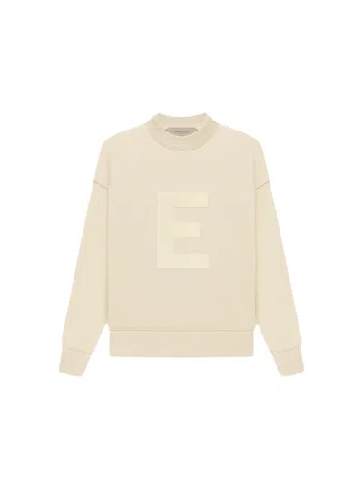 Pre-owned Fear Of God Essentials Kids Crewneck Sweatshirt In Egg Shell
