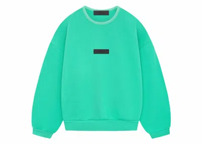 Pre-owned Fear Of God Essentials Kids Crewneck Sweatshirt In Mint Leaf