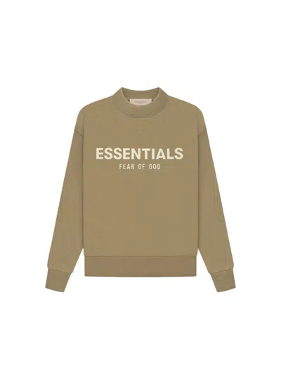 Pre-owned Fear Of God Essentials Kids Crewneck Sweatshirt In Oak
