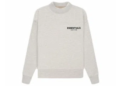 Pre-owned Fear Of God Essentials Kids Crewneck Sweatshirt (ss22) In Light Oatmeal