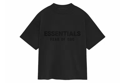 Pre-owned Fear Of God Essentials Kids Crewneck T-shirt Jet Black