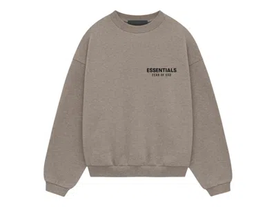Pre-owned Fear Of God Essentials Kids Fleece Crewneck Sweatshirt In Heather Gray