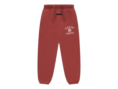 Pre-owned Fear Of God Essentials Kids Fleece Essential Sweatpant In Crimson