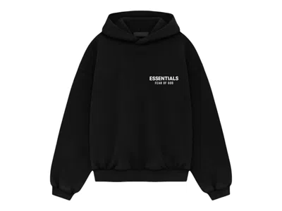 Pre-owned Fear Of God Essentials Kids Fleece Hoodie (fw24) In Black