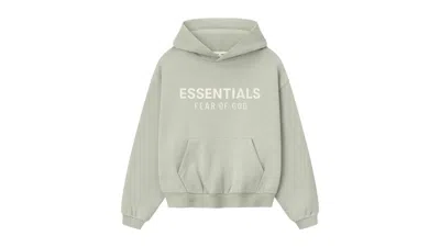 Pre-owned Fear Of God Essentials Kids Fleece Hoodie In Abbey Stone In Gray