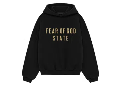 Pre-owned Fear Of God Essentials Kids Fleece Hoodie In Black
