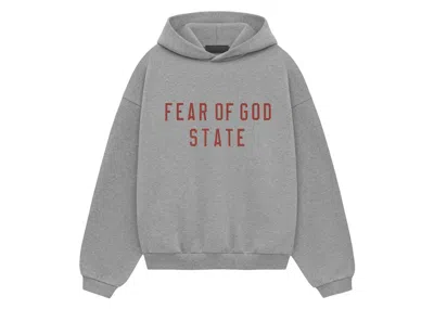 Pre-owned Fear Of God Essentials Kids Fleece Hoodie In Dark Heather
