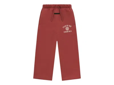 Pre-owned Fear Of God Essentials Kids Fleece Relaxed Sweatpant In Crimson
