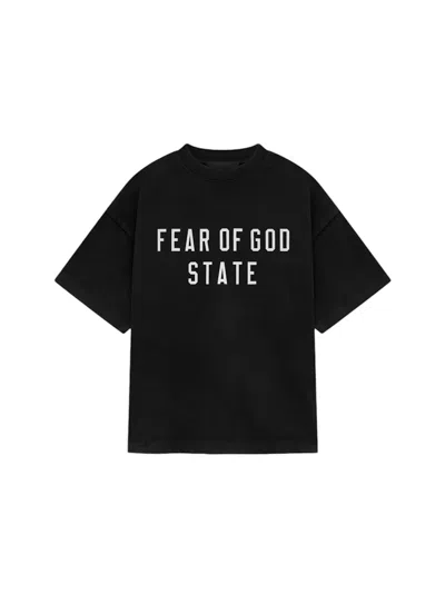 Pre-owned Fear Of God Essentials Kids Heavy Crewneck Sweatshirt Tee Shirt In Black