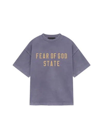 Pre-owned Fear Of God Essentials Kids Heavy Crewneck Sweatshirt Tee Shirt In Lavender