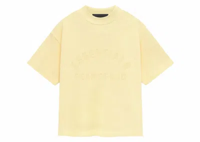 Pre-owned Fear Of God Essentials Kids Heavy Jersey Short Sleeve Tee Shirt In Garden Yellow