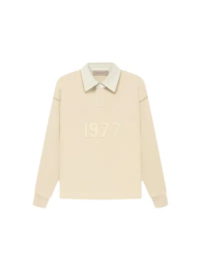 Pre-owned Fear Of God Essentials Kids Henley Rugby Shirt In Egg Shell