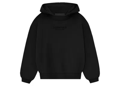Pre-owned Fear Of God Essentials Kids Hoodie (fw23) In Jet Black