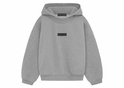 Pre-owned Fear Of God Essentials Kids Hoodie In Dark Heather Oatmeal