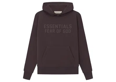 Pre-owned Fear Of God Essentials Kids Hoodie In Plum