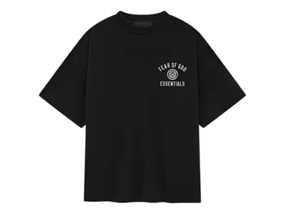 Pre-owned Fear Of God Essentials Kids Jersey Crewneck Sweatshirt Ii Tee Shirt (fw24) In Black