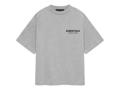 Pre-owned Fear Of God Essentials Kids Jersey Crewneck Sweatshirt Tee Shirt In Light Heather Gray