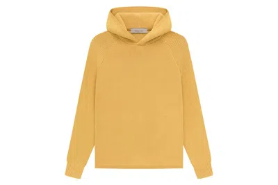 Pre-owned Fear Of God Essentials Kids Knit Hoodie Light Tuscan