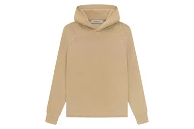 Pre-owned Fear Of God Essentials Kids Knit Hoodie Sand