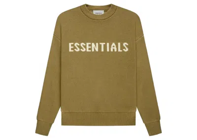 Pre-owned Fear Of God Essentials Kids Knit Pullover In Amber