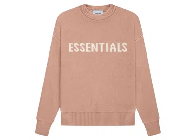 Pre-owned Fear Of God Essentials Kids Knit Pullover In Matte Blush