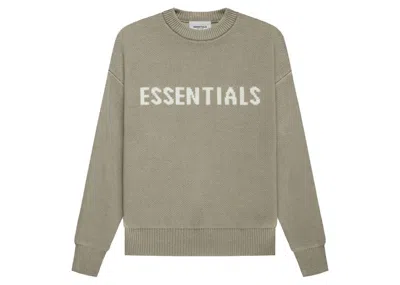 Pre-owned Fear Of God Essentials Kids Knit Pullover In Pistachio