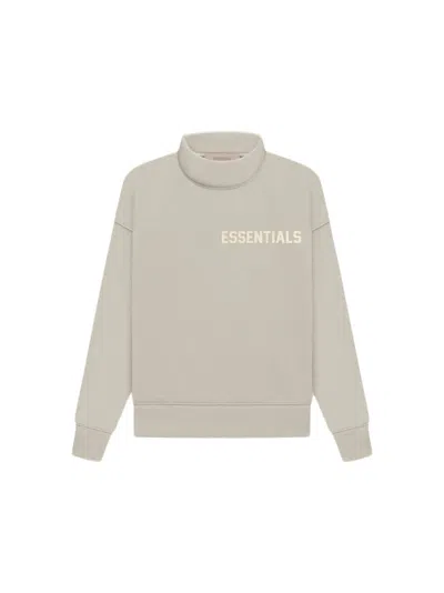 Pre-owned Fear Of God Essentials Kids Long Sleeve Mockneck In Smoke