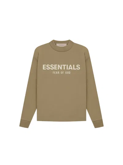 Pre-owned Fear Of God Essentials Kids Long Sleeve T-shirt In Oak